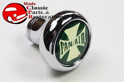 Maltese Iron Cross Deluxe Fan Air Dash Knob Truck Hot Rat Street Rod Gloss Green • $999.99