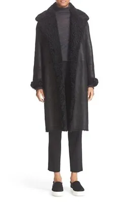 Vince Reefer Leather & Shearling Jacket - Black - Size M  • $900