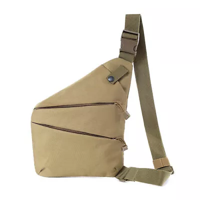 Men's Business Travel Sling Canvas Chest Pack Crossbody Anti Theft Shoulder Bag • $13.49