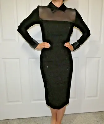 Black Prom Dress Vintage Goth Visual Kei Chiffon Sheer Top Corset UK 8 = US 4 • $125