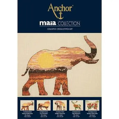 Anchor Maia Collection Counted Cross Stitch Kit  Elephant Silhouette  DIY • $27.85