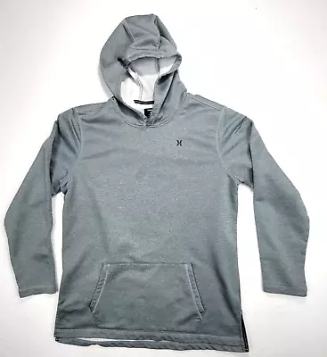 Hurley Mens Henley Hoodie Gray Long Sleeve Pullover Sz L - Stain • $12.24