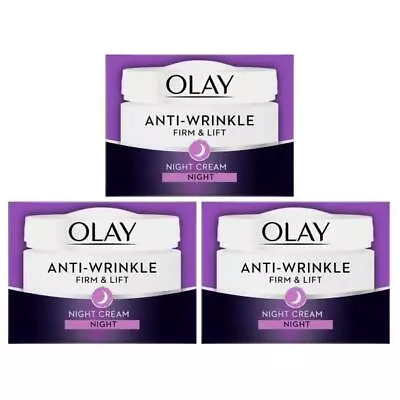 3 X Olay Anti-Wrinkle Firm & Lift Night Cream 50ml • £26.17