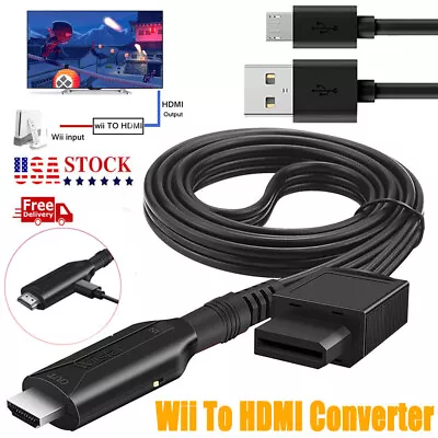 Wii To HDMI Adapter Converter USB Cable High HD Plug&Play For Conversion Cord • $14.98