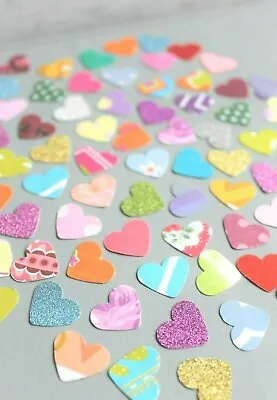 SMALL CARD HEARTS CARD MAKING CRAFT EMBELLISHMENTS SCRAPBOOK X 100 FREE POSTAGE • £1.85