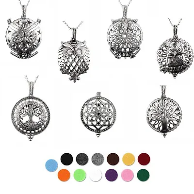 Magnetic Diffuser Locket Aromatherapy Essential Oil Perfume Pendant Necklace • £3.11