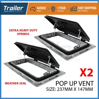 Pop Up Roof Air Vent Black 237x146mm Horse Float Trailer Caravan RV Canopy. • $59.95