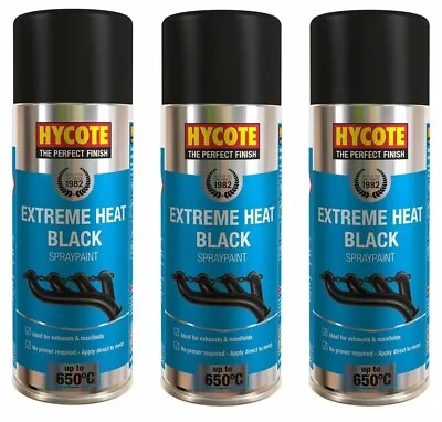 3x Black High Temperature Spray Paint VHT Upto 650°C For Engine Exhaust 400ml • $30.31