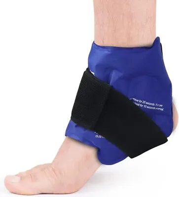 NEWGO Ankle Ice Pack  Wrap  For  Injuries  Reusable  Hot  Cold  Therapy Sprained • £14.99