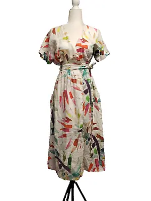 MARA HOFFMAN Palm Tree Print Linen Maxi Dress Size XS • $125