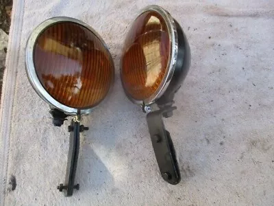 Yankee 6 1/2 Inch Amber Lens Fog Lights With Mounting Brackets 1930s • $250