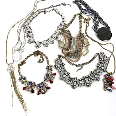 Lot Of Necklaces Boho Statement Vintage To Mod Rhinestone Crystal Retro Glam • $39.99