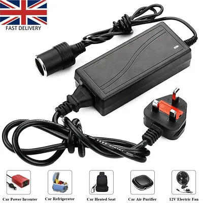 240V Mains Plug To 12V Socket Adapter Converter Car Cigarette Lighter AC/DC UK • £10.44