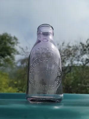 C 1910 Lavender Baltimore Milk Bottle☆Old Amethyst Maryland Creamery Bottle • $128