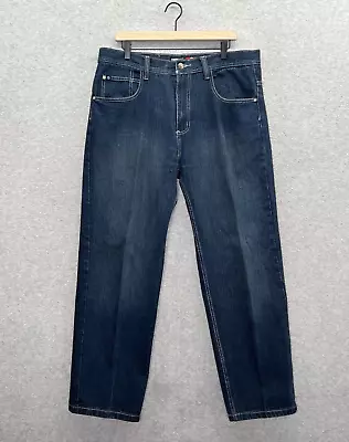 Vintage Southpole Jeans Mens 38 Blue Baggy Wide Leg Relaxed Y2K Skater • $49.97