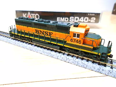 Kato Japan N Scale 176-6303 BNSF SD70 MAC Diesel Loco Runs+Scale Couplers OB • $74.99