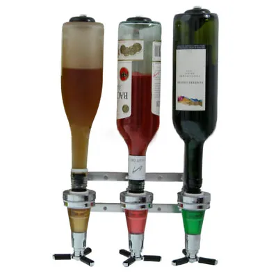 Wall Mount Stand 4 Bottle Wine Liquor Dispenser  Rack Beer Alcohol Holder Bar • $27