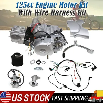 125cc Engine Motor Kit + Wire Harness Kit For ATV Quad Buggy Go Kart 4 Wheeler • $419.19