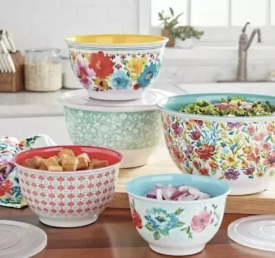 The Pioneer Woman Melamine Mixing Bowl Set 10-Piece Set Petal Party • $24.99