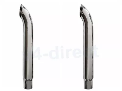 Pair 6-5  Inch Chrome Curved Stack Pipe 6 -5  OD X 60  Length Exhaust Truck Tube • $464