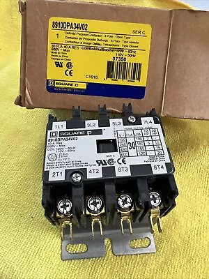 New Genuine 8910DPA34V02 Contactor Definite Purpose 30A 4 Pole 110/120v Coil • $59