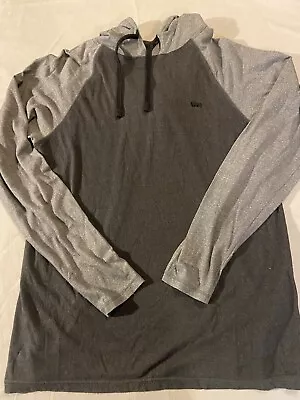 Vans Men’s Hooded Long Sleeve Shirt Gray Two Tone Size Large • $14.99