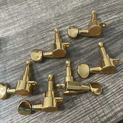 New Set If 6 In Line Gold Mini Made In Japan Gotoh Guitar Machine Heads Tuners • $38.77