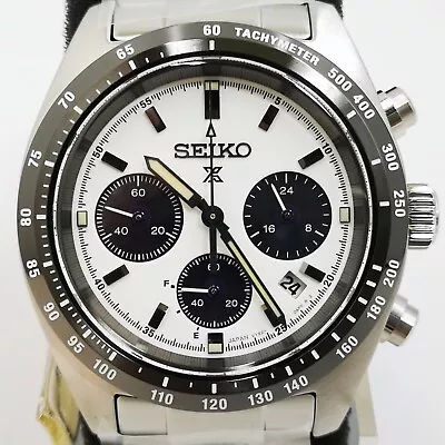 SEIKO PROSPEX SPEEDTIMER SBDL085 White Solar Chronograph Men's Watch New In Box • $409