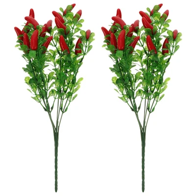 £7.78 • Buy  2pcs Artificial Chili Plants Artificial Pepper Stem Decors Fake Vegetable