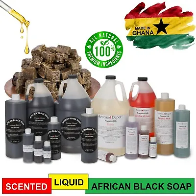 SCENTED Liquid Raw African Black Soap 100% Natural For Face & Body Wash • $14.95