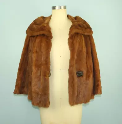 Women's  Vintage Mink Fur Shrug Jacket Coat  Large • $192.27
