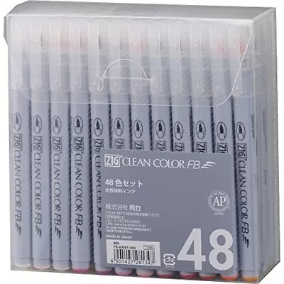 Kuretake Brush Pen Water-based Pen ZIG Clean Color FB 48 Color FB-6000T/48V • £72