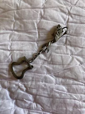 Vintage Spain 925 Sterling Silver Carved FISH Fob Key Chain Ring RARE!!! • $49.99