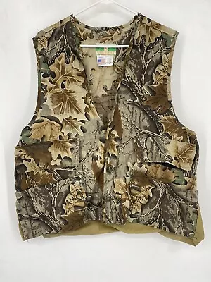 Vintage Game Winner Camo Hunting Vest Mens XL XXL Green Shooting Camouflage • $6.99