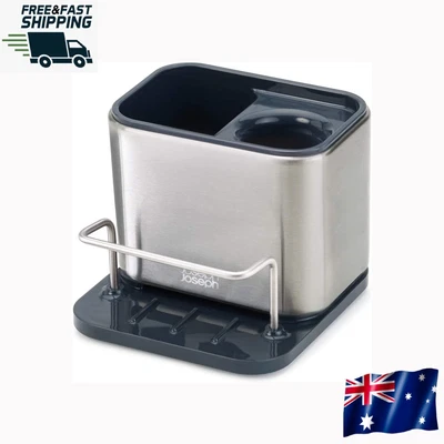 $46.99 • Buy Joseph Joseph Surface Sink Caddy Stainless Steel Sponge Holder Organizer Tidy Dr
