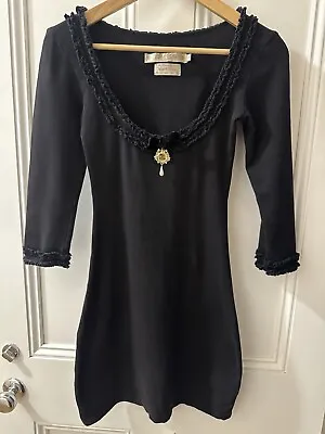 Wheels & Dollbaby Black 3/4 Sleeve Fitted Pencil Dress Size 8 • $110