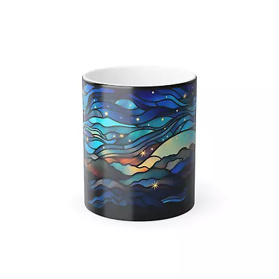 Color-Changing Coffee Mug/Magic Mug Stained Glass Starry Night Design • $20