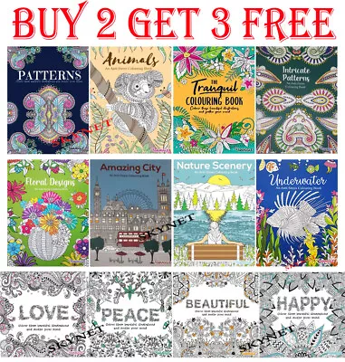 ADULT ANTI-STRESS COLOURING BOOK MIND RELAXING BOOKS Colour Therapy ALL AGES • £4.29