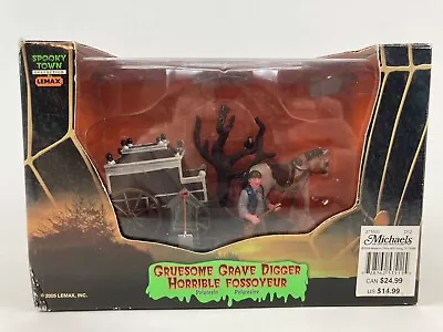 Lemax Spooky Town Gruesome Grave Digger Cemetery 53511 Horse Drawn Hearse W/ Box • $19.99