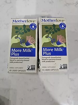 Lot Of 2 Motherlove More Milk Plus Supports Lactation 45  Capsules Exp 07/27 • $21.99