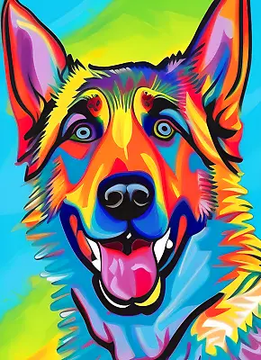 Abstract Art Dog Card Blank Birthday GERMAN SHEPHERD PUG SCOTTIE SHIH TZU WESTIE • £3.25