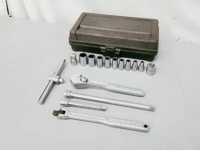 Vintage Craftsman =v= 1/4  Drive Socket Set Sae Ratchet Extensions 6pt 16pc • $44.95