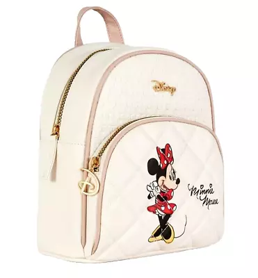 Disney Minnie Mouse Quilted Zip Round Backpack Rucksack • £34.99