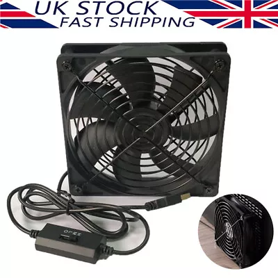 Mini USB Desk Fan Small Quiet Cooling USB Powered Portable Table PC Router Fan • £11.80