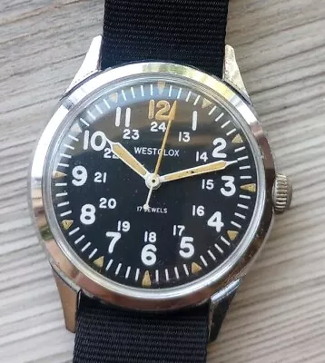 Westclox Military Field Vintage Mens Watch Runs Serviced • $59.95