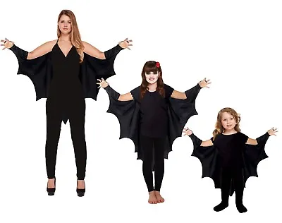Gothic Vampire Bat Wings Costume Cape Fancy Dress Adult Kids Halloween Outfit UK • £7.77