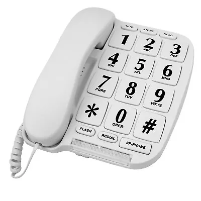 Blue Donuts BD-014WHT-Big Button Phone For Wall Or Desk With Speaker And Memory • $23.99
