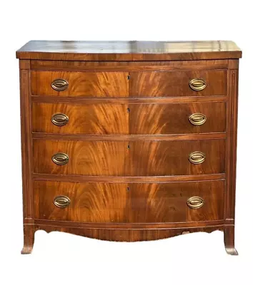 1820s Mahogany Hepplewhite Chest Of Drawers Dresser French Feet Clean • $670