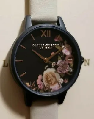 OLIVIA BURTON AFTER DARK MARBLE FLORAL WATCH WITH 30mm BLACK FLORAL FACE  • $57