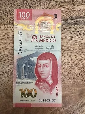 100 Mexican PESOS MEXICO BILL 2022 Banknote CIR- NEW DESIGN • $13.95